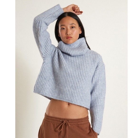 Thakoon Sweater Burgundy Red Cropped Ribbed Turtleneck Knit Sz M NWT - Picture 10 of 12